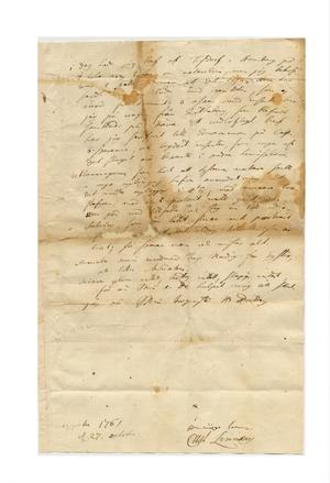 Bild av brev från Carl von Linné till Abraham Bäck från 1761